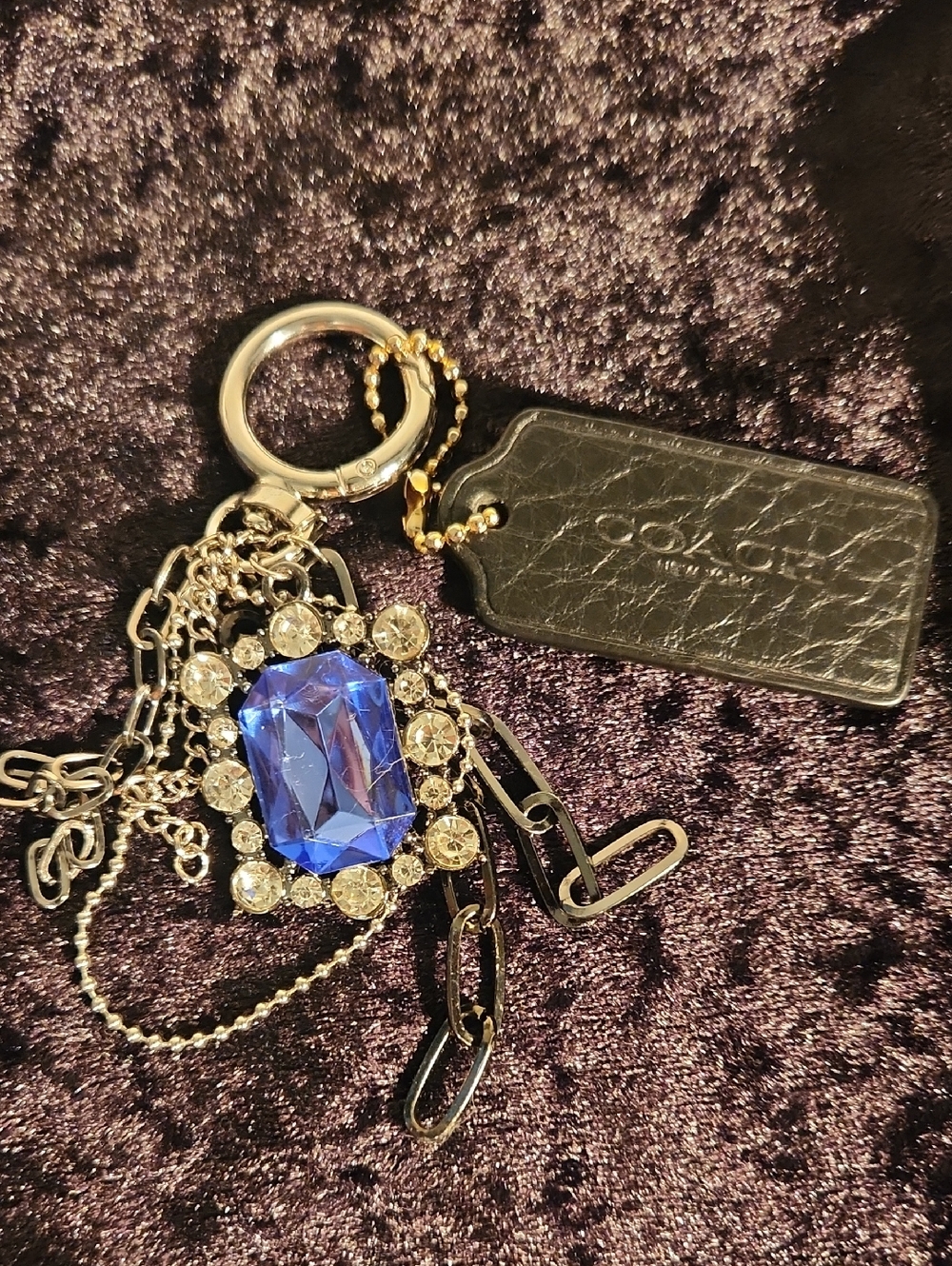 Coach Black Leather Hang Tag